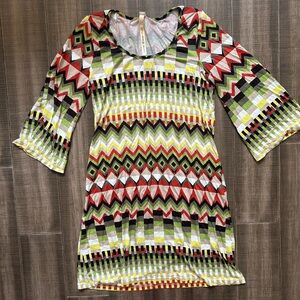 Multicolor Quarter Sleeve Dress/Tunic